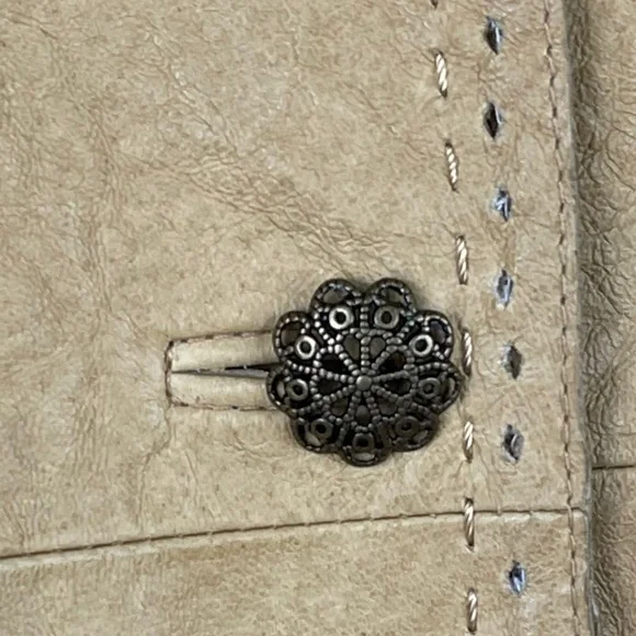 WILSONS LEATHER TAN DISTRESSED CRINKLE BUTTON DOWN NOTCH COLLAR BLAZER JACKET - Picture 14 of 15